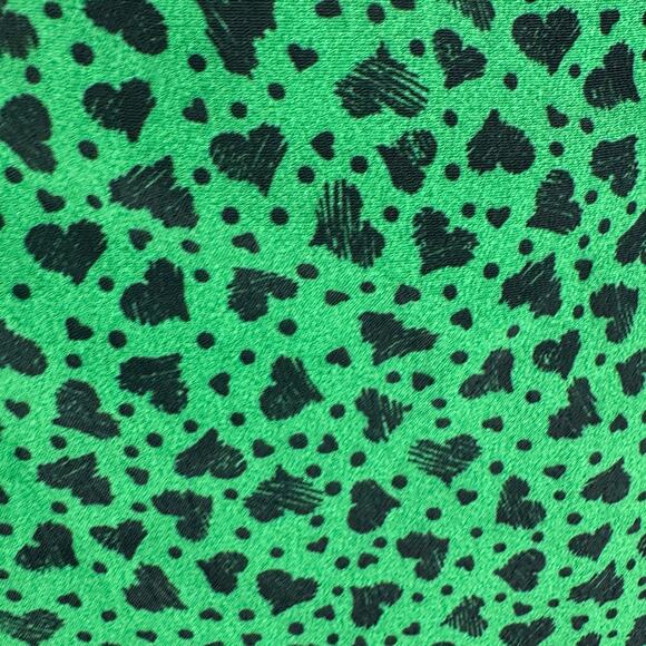 TOPSHOP HEART PRINT PUFF SLEEVE BLOUSE IN GREEN NWOT WOMEN'S SIZE 8 - Picture 7 of 13